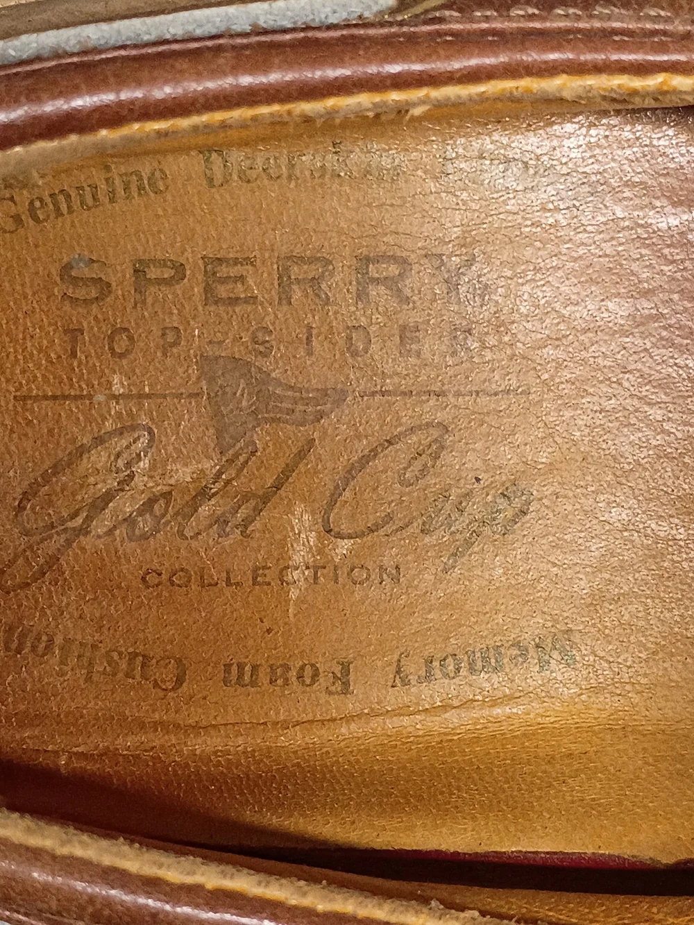 Sperry GOLD CUP Two-Tone Light Tan & Brown Leather Boat Shoes. Men's 9M